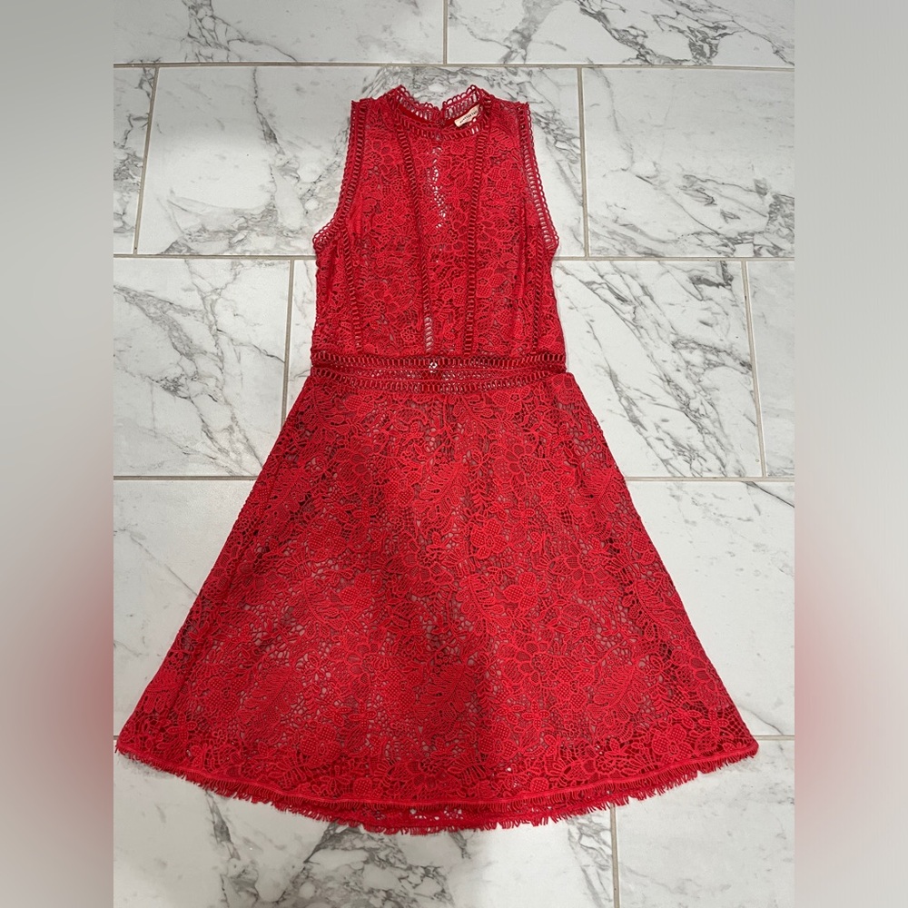 Rebecca Taylor coral lace dress. Amazing condition!